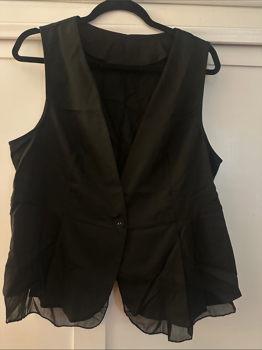 Black Women's Sleeveless Peplum Vest Jacket